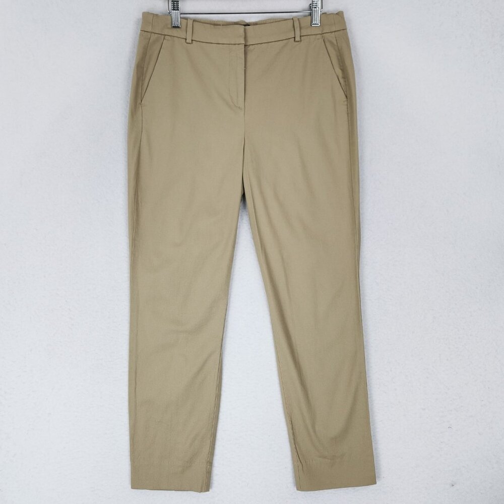 J Crew Pants Womens 8 Tan Effortless Slim Crop Chino Pant Mid Rise Ankle NEW